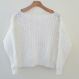New Women's pearl ivory sweater
